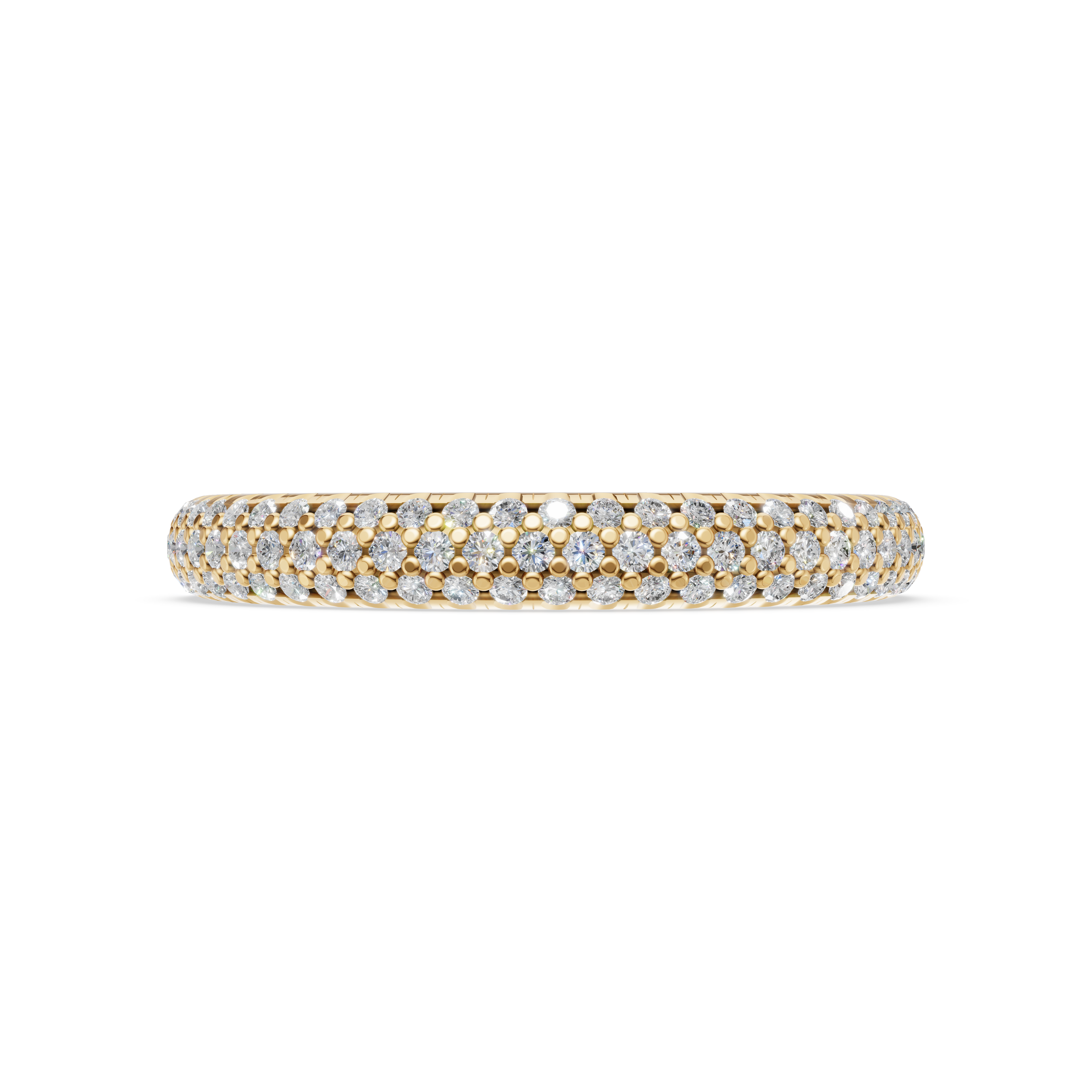 'Luna' Three Rows Bombé Lab Diamond Pavé Wedding Band