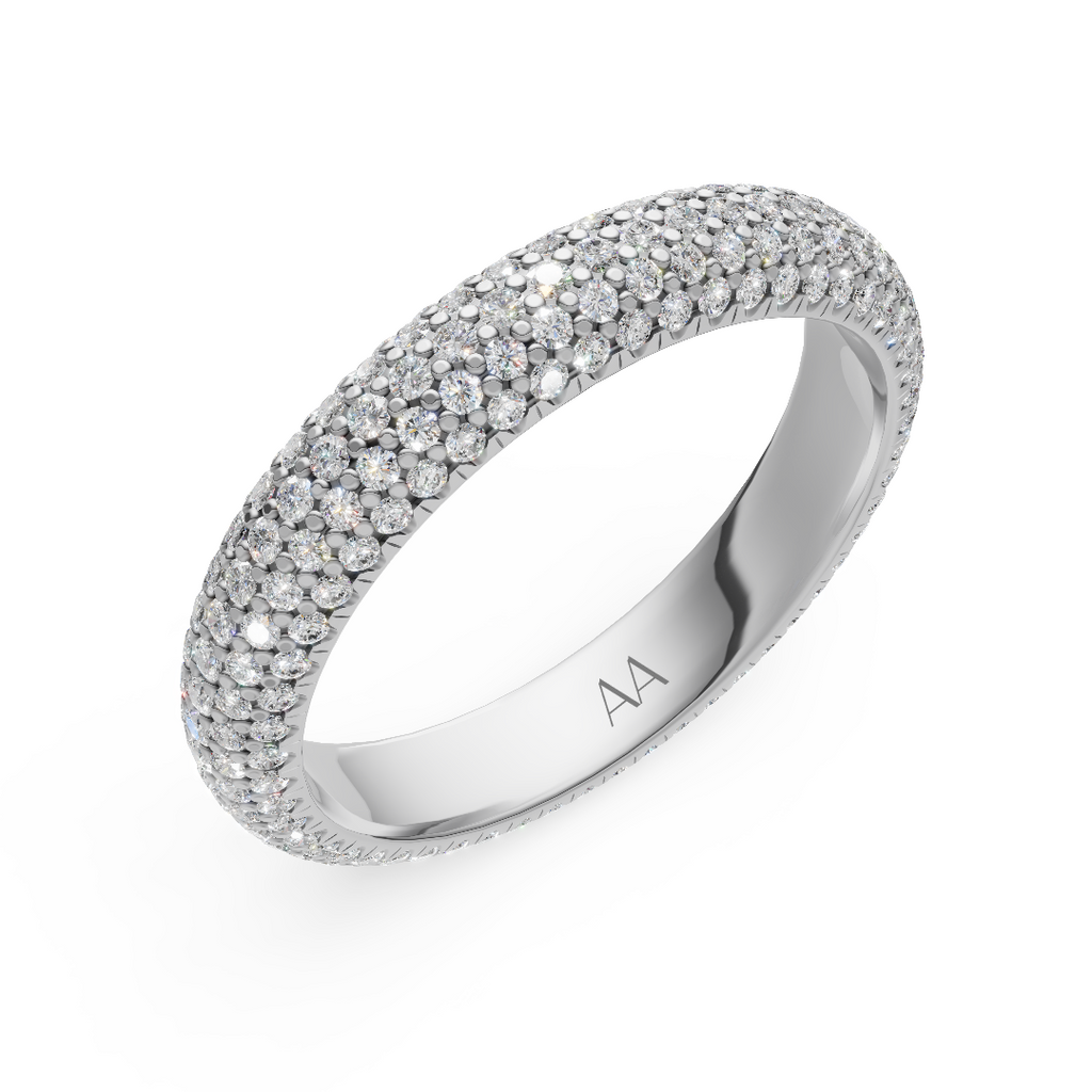 'Luna' Five Rows Bombé Lab Diamond Pavé Wedding Band