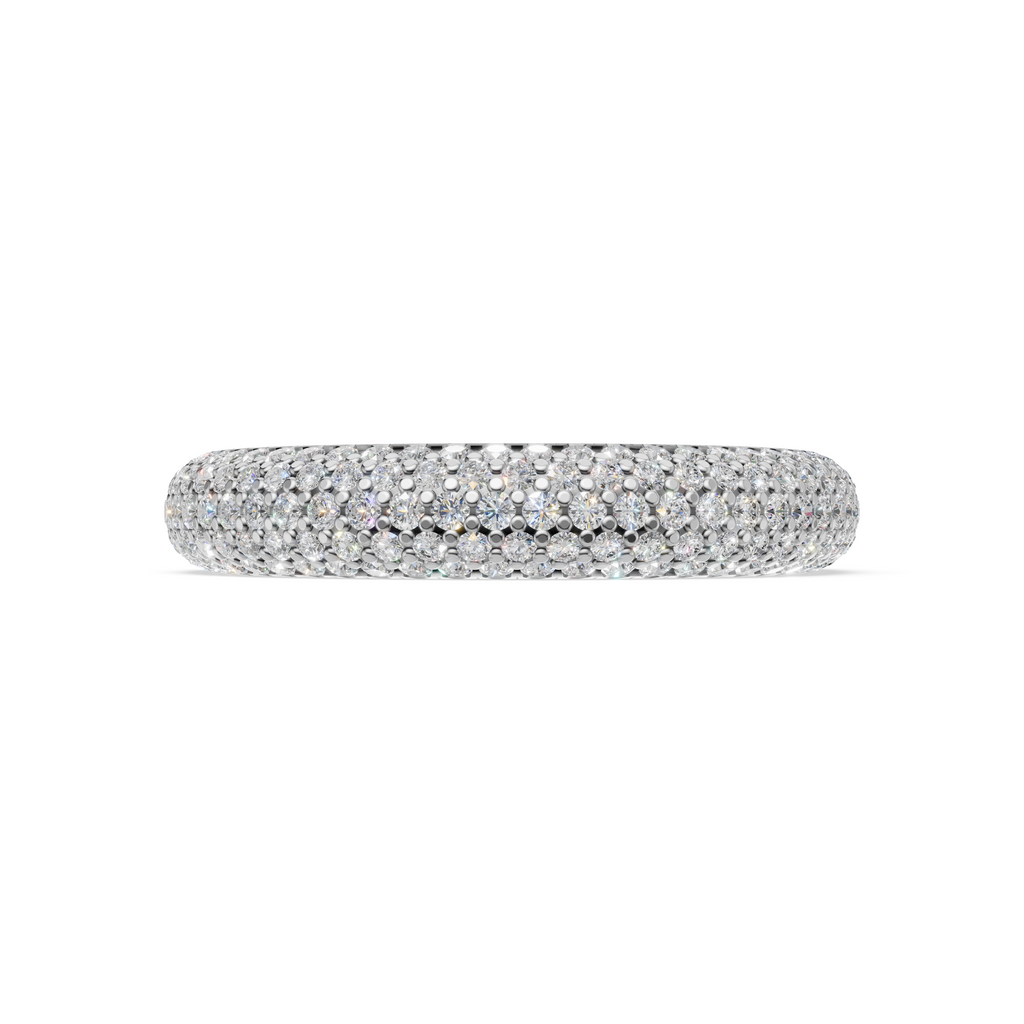'Luna' Five Rows Bombé Lab Diamond Pavé Wedding Band