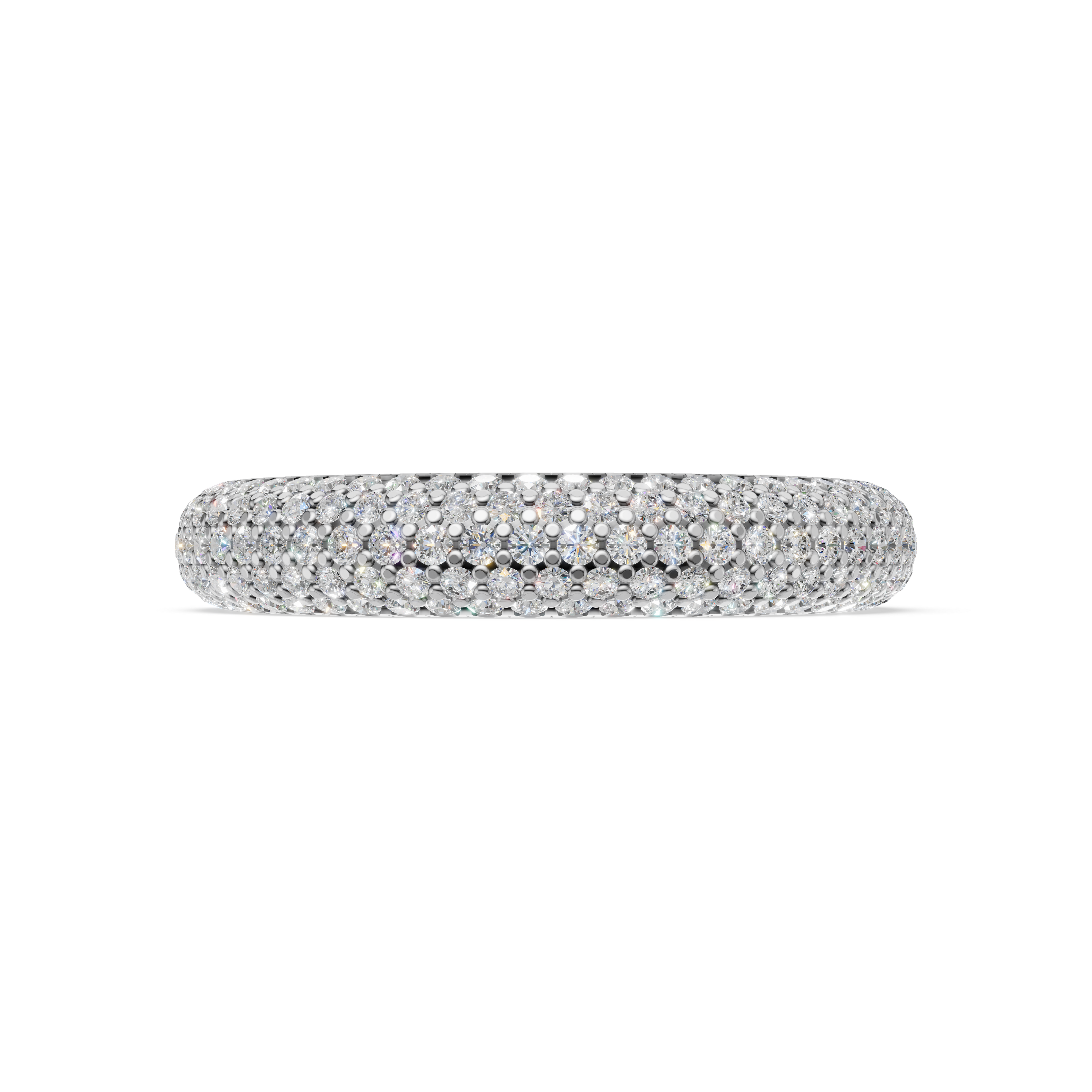 'Luna' Five Rows Bombé Lab Diamond Pavé Wedding Band