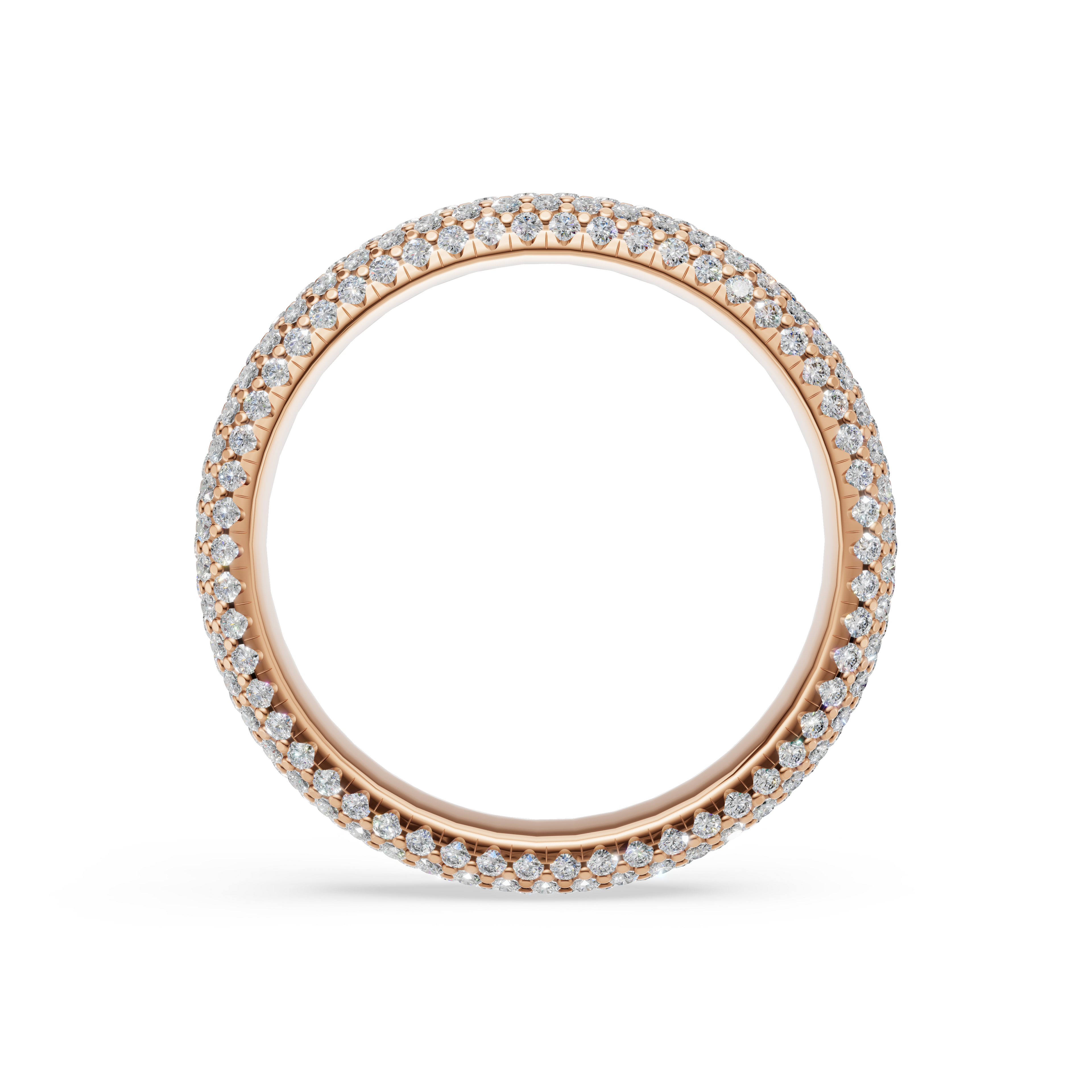 'Luna' Five Rows Bombé Lab Diamond Pavé Wedding Band