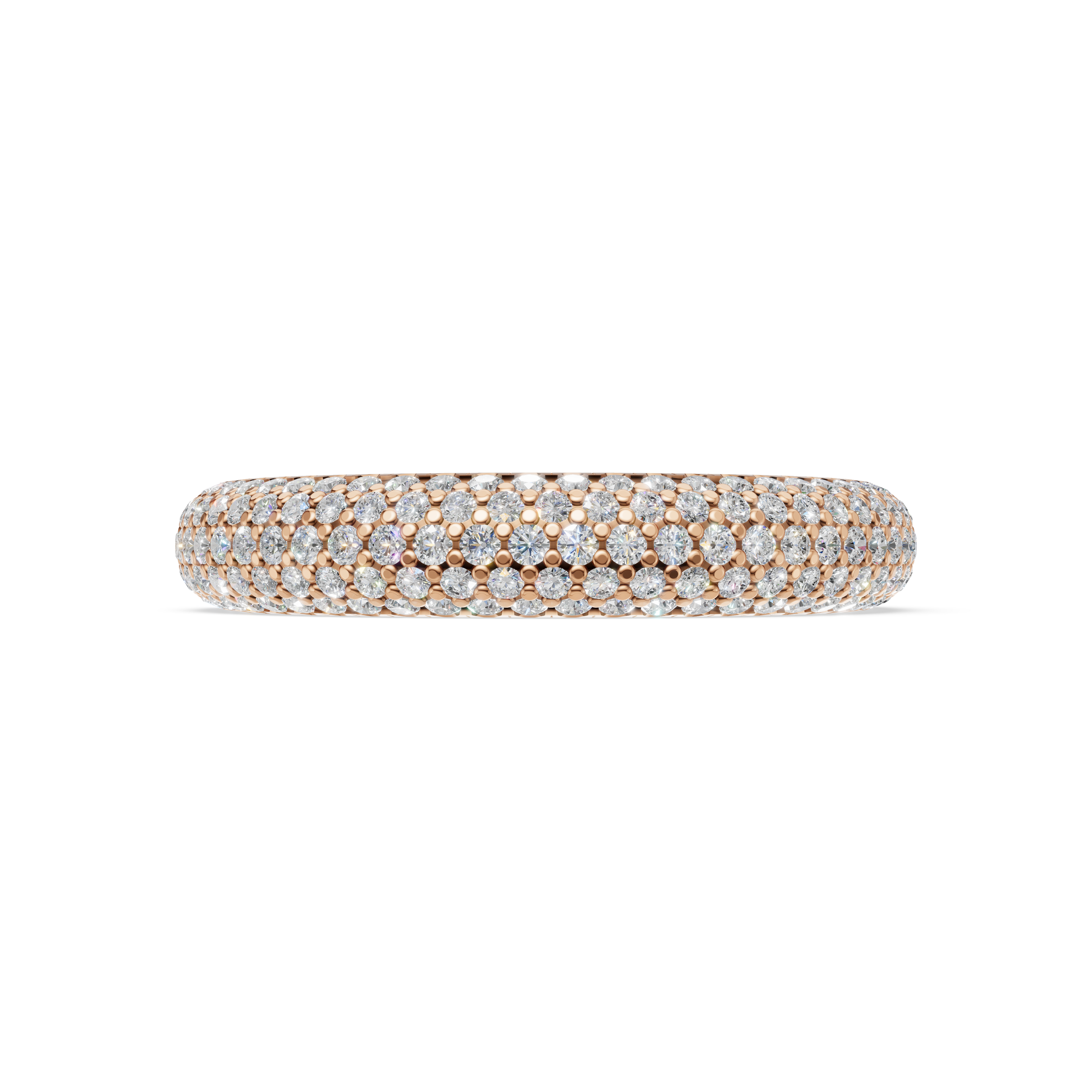 'Luna' Five Rows Bombé Lab Diamond Pavé Wedding Band