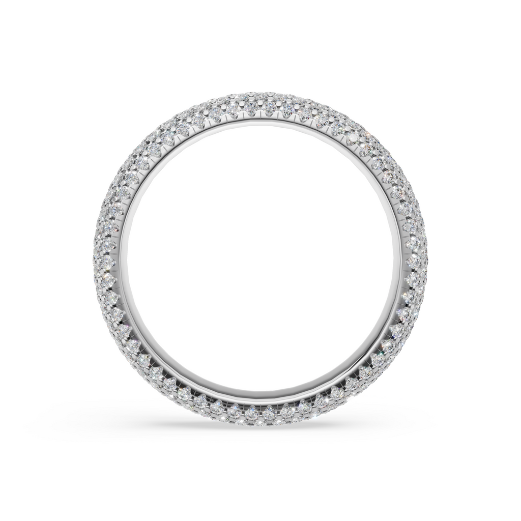 'Luna' Five Rows Bombé Lab Diamond Pavé Wedding Band