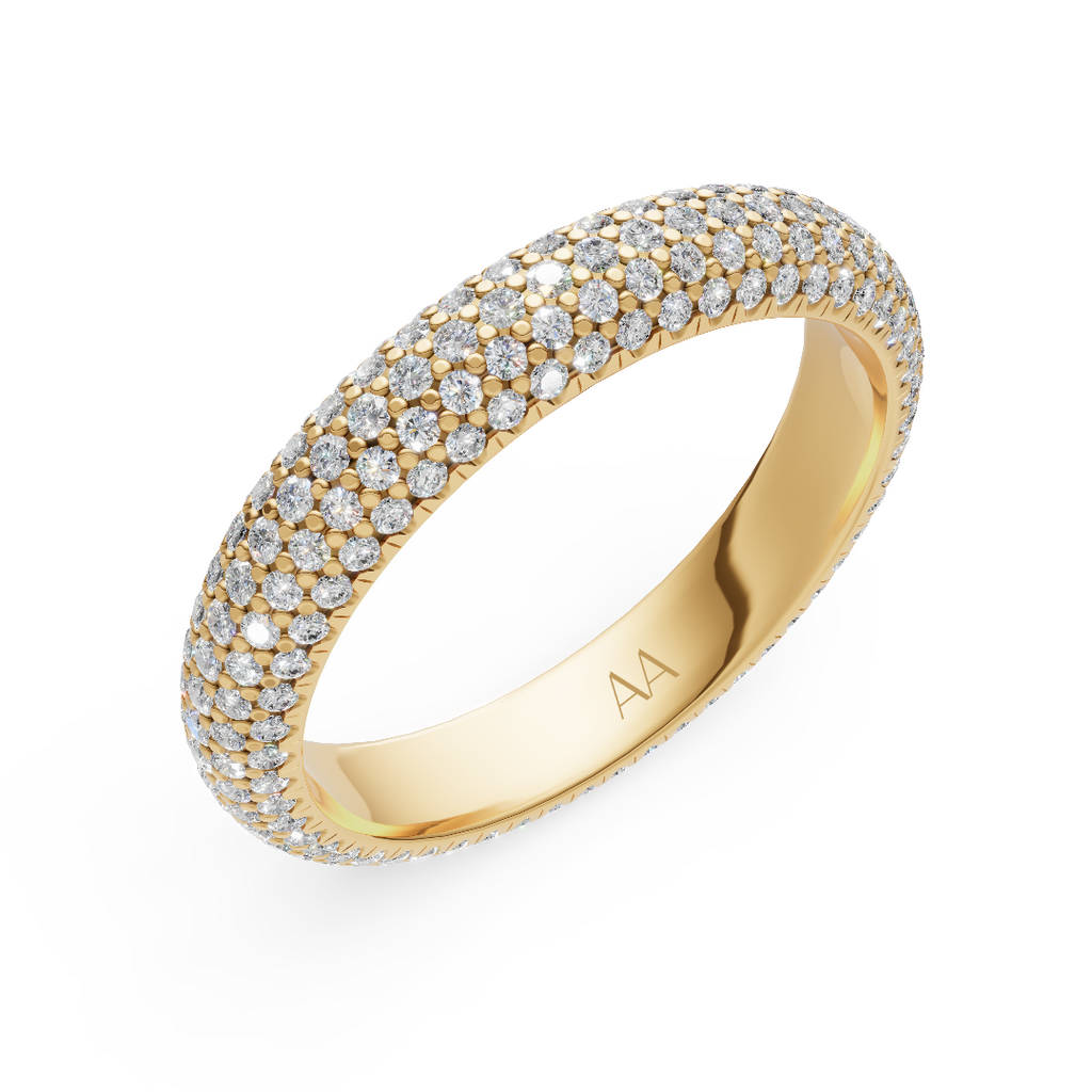 'Luna' Five Rows Bombé Lab Diamond Pavé Wedding Band