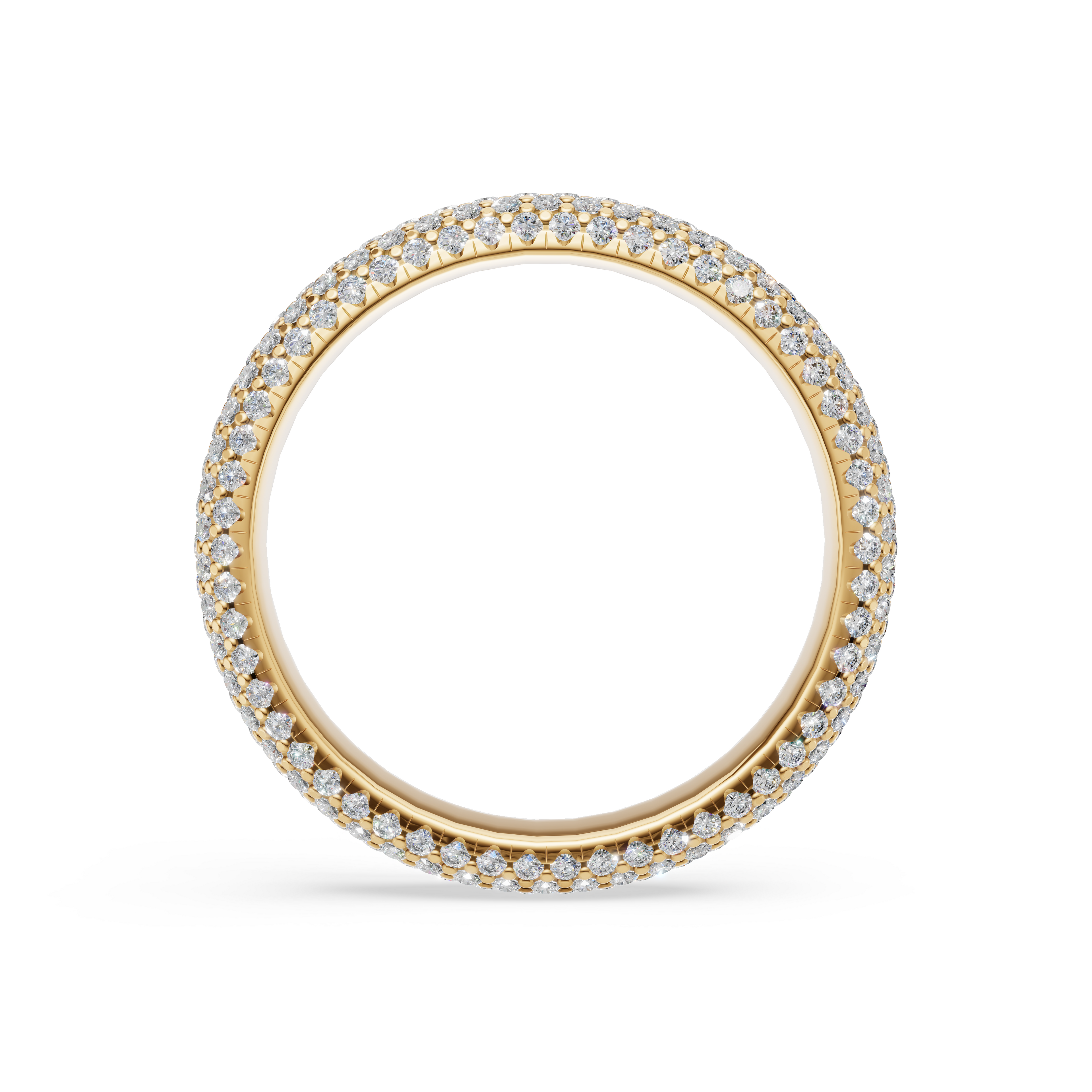 'Luna' Five Rows Bombé Lab Diamond Pavé Wedding Band