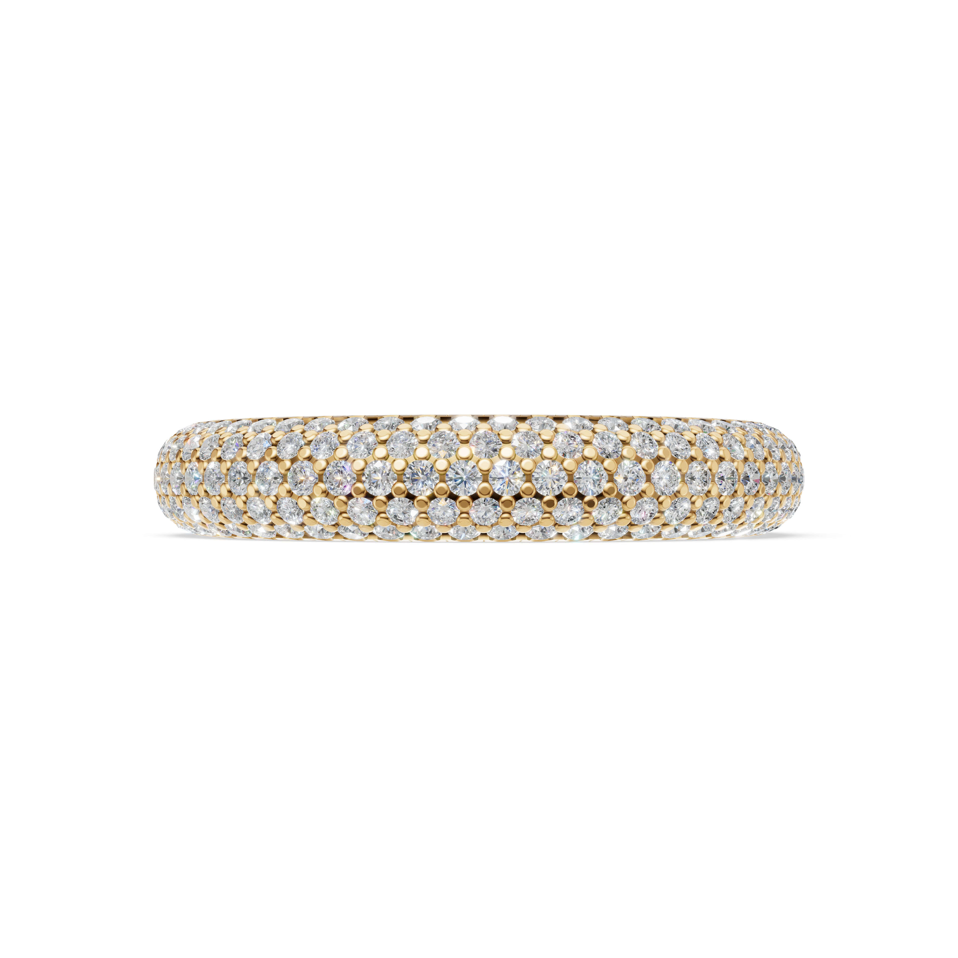 'Luna' Five Rows Bombé Lab Diamond Pavé Wedding Band