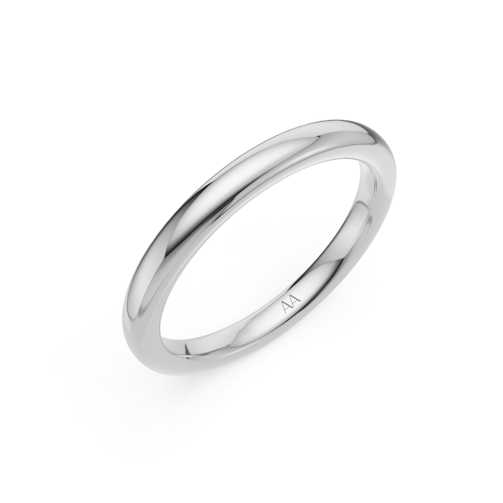 'Luna' High Polish Wedding Band