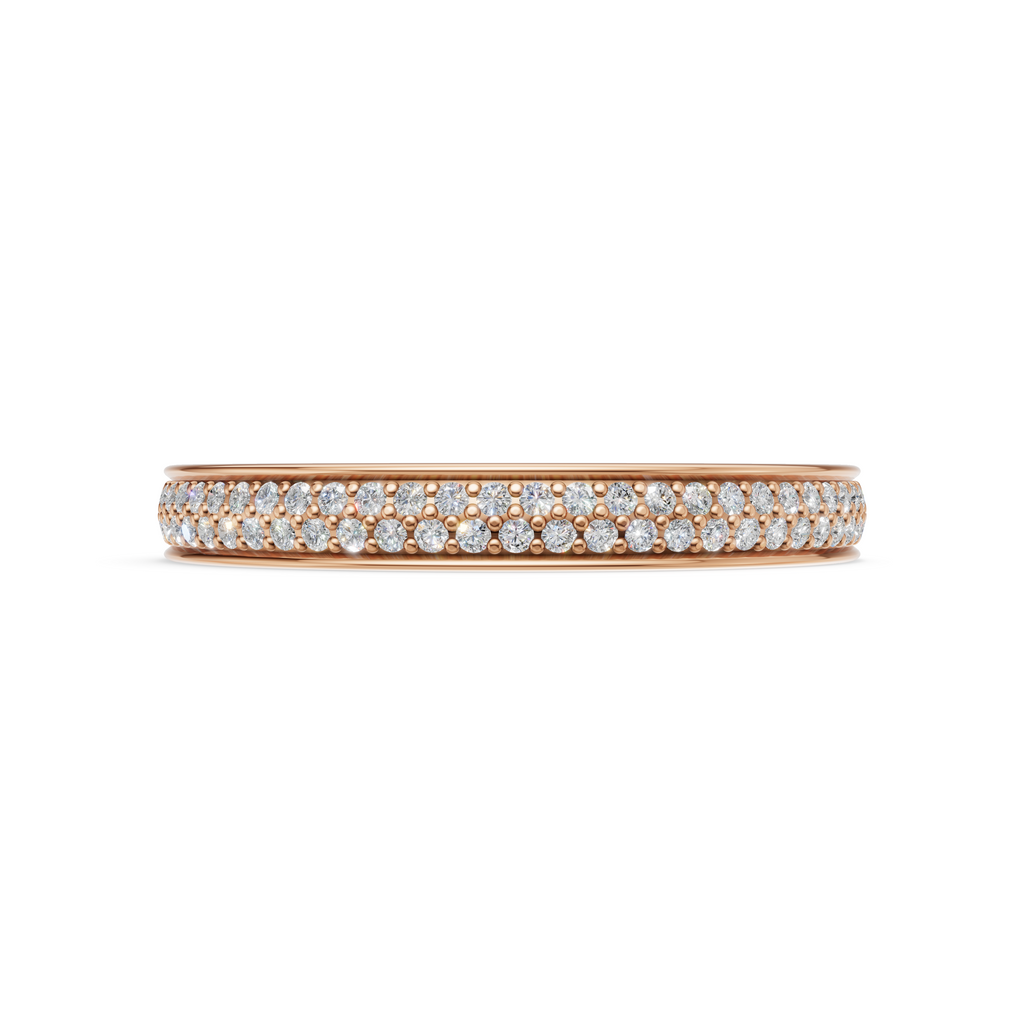 'Luna' Two Rows Brite-Set Lab Diamond Pavé Wedding Band