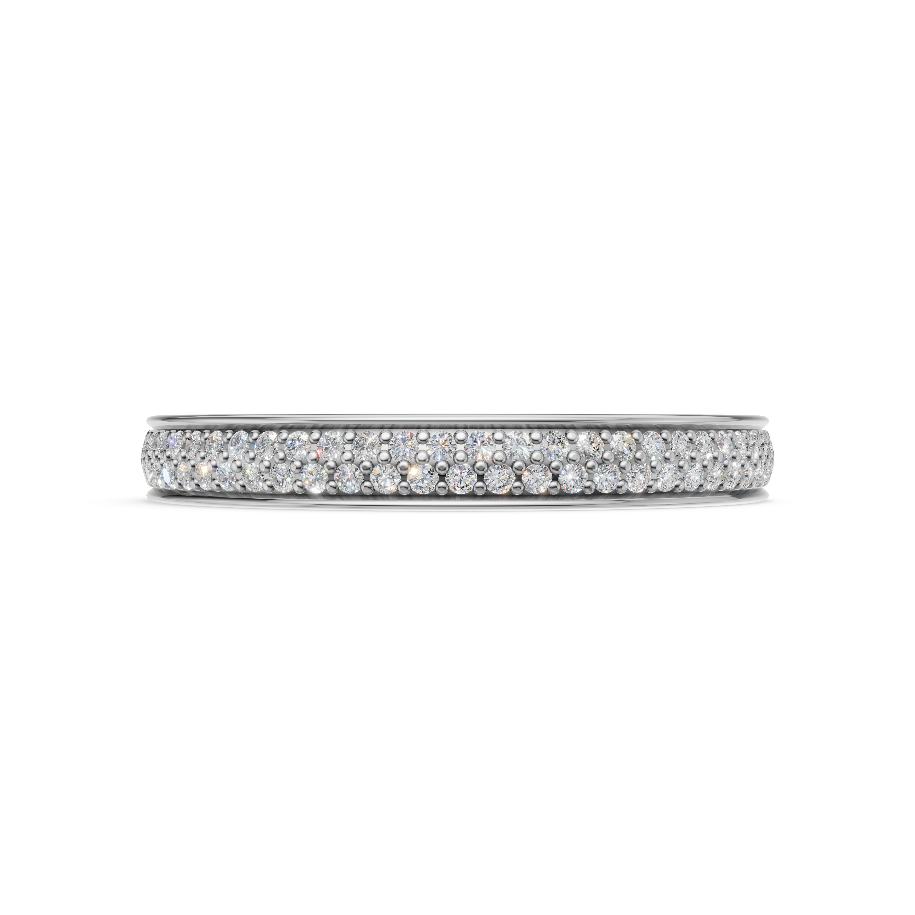 'Luna' Two Rows Brite-Set Lab Diamond Pavé Wedding Band