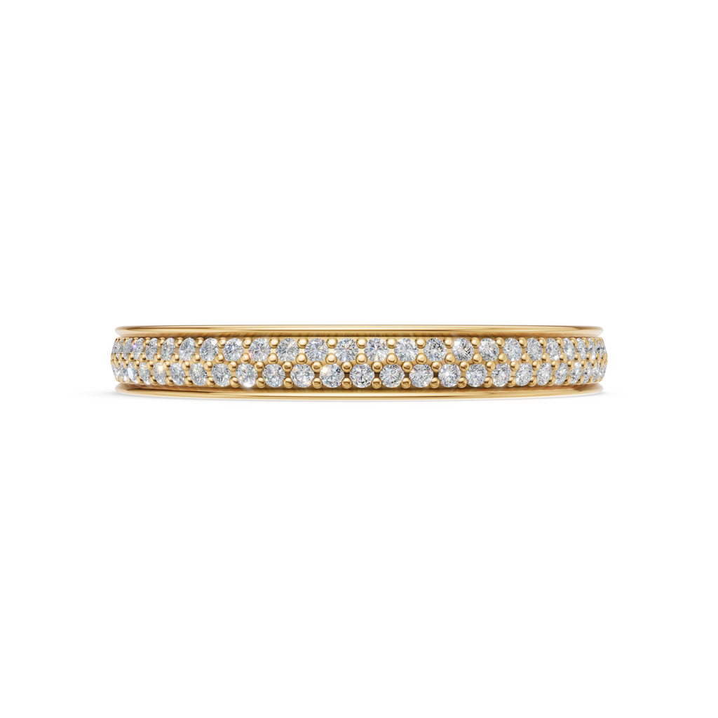 'Luna' Two Rows Brite-Set Lab Diamond Pavé Wedding Band