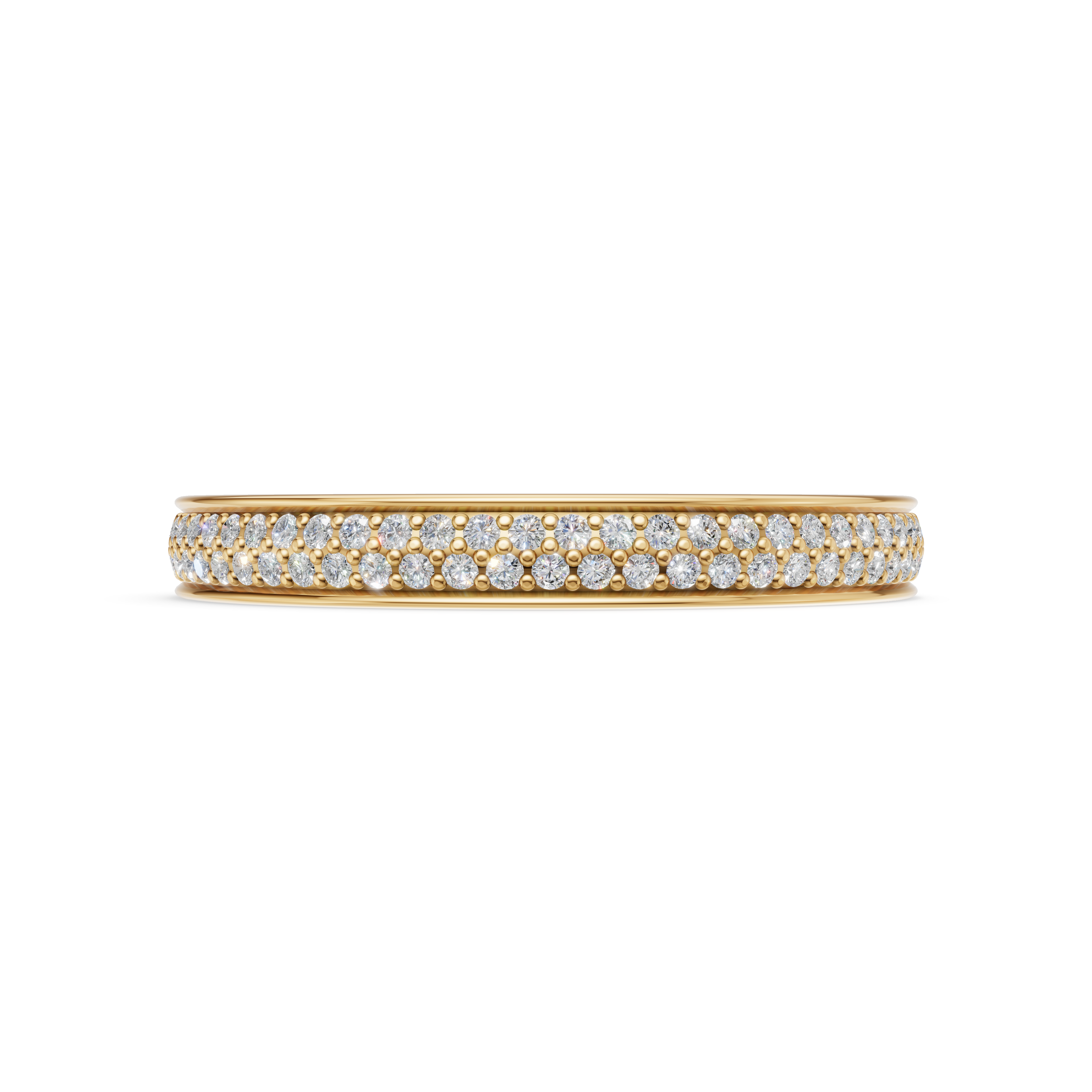 'Luna' Two Rows Brite-Set Lab Diamond Pavé Wedding Band