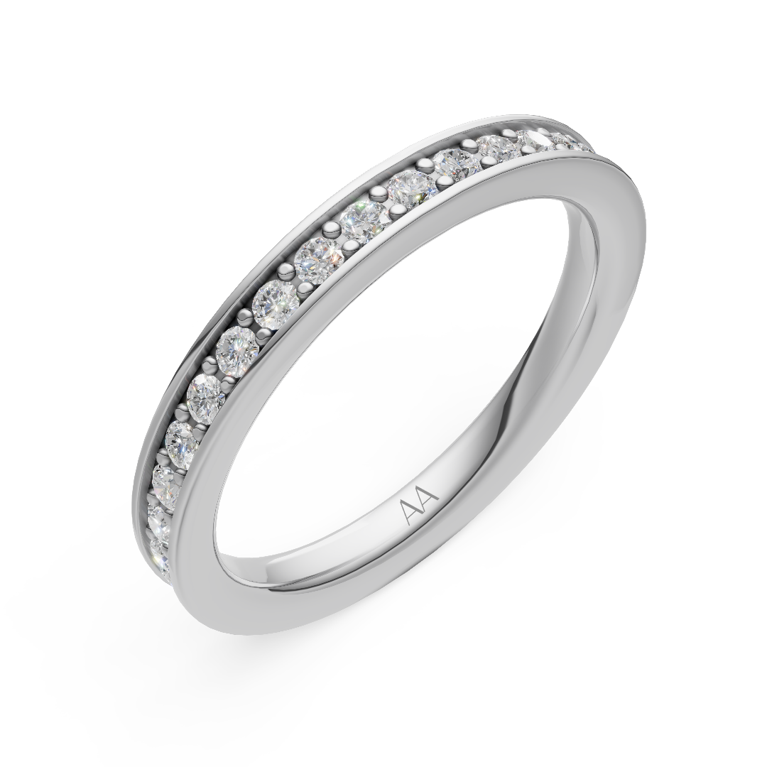'Luna' One Row Brite-Set Lab Diamond Pavé Wedding Band
