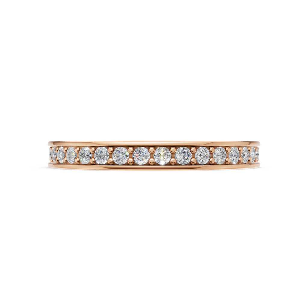 'Luna' One Row Brite-Set Lab Diamond Pavé Wedding Band