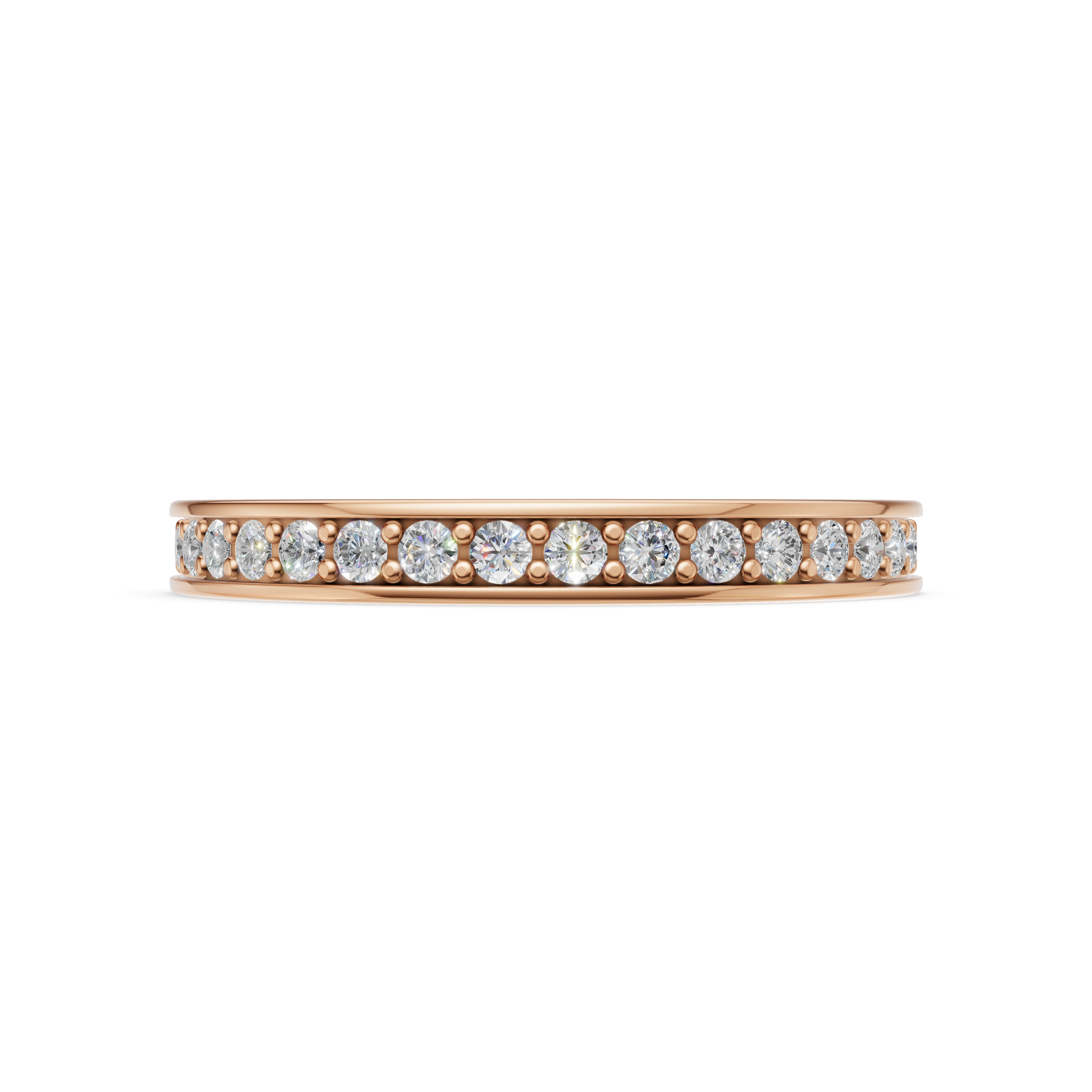 'Luna' One Row Brite-Set Lab Diamond Pavé Wedding Band