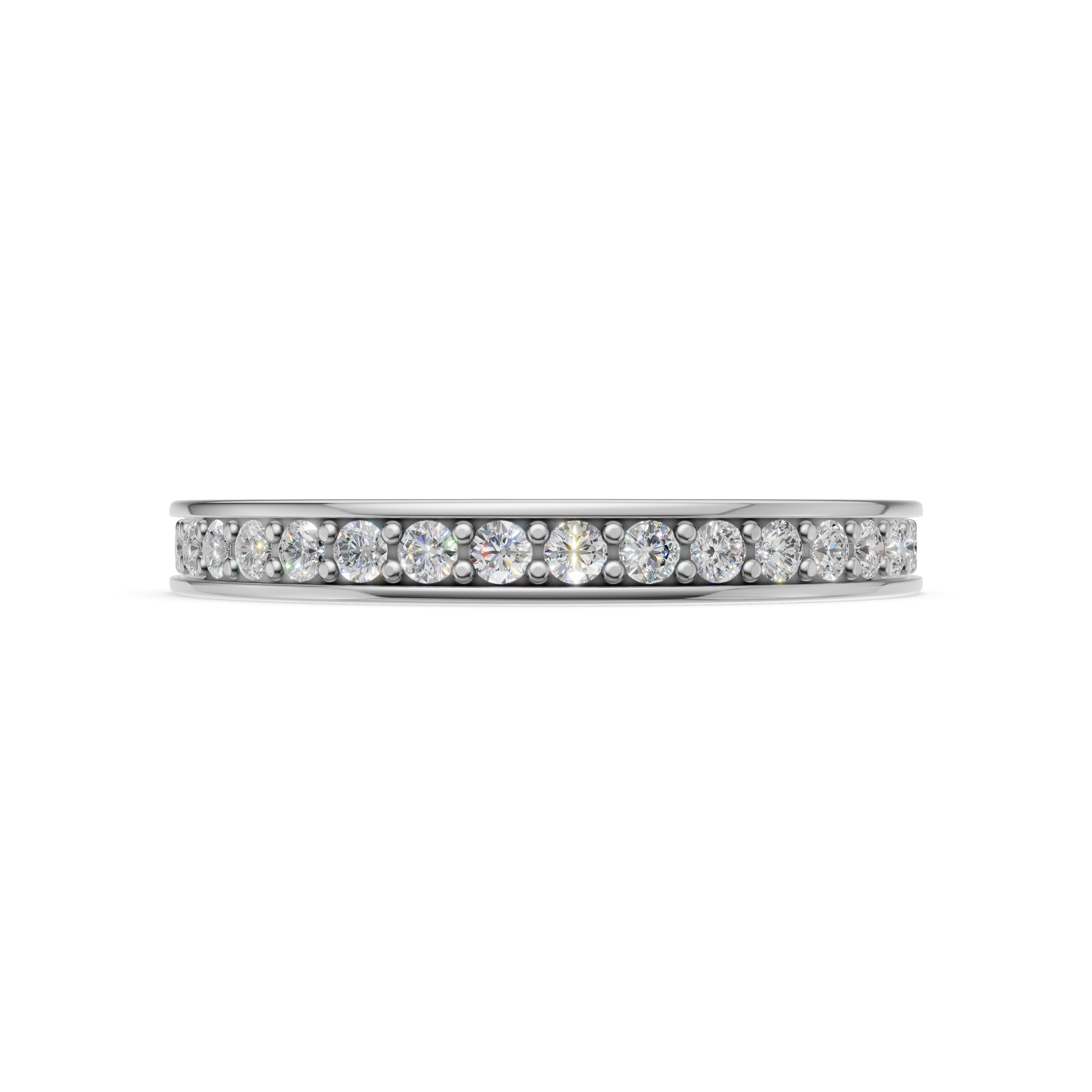 'Luna' One Row Brite-Set Lab Diamond Pavé Wedding Band