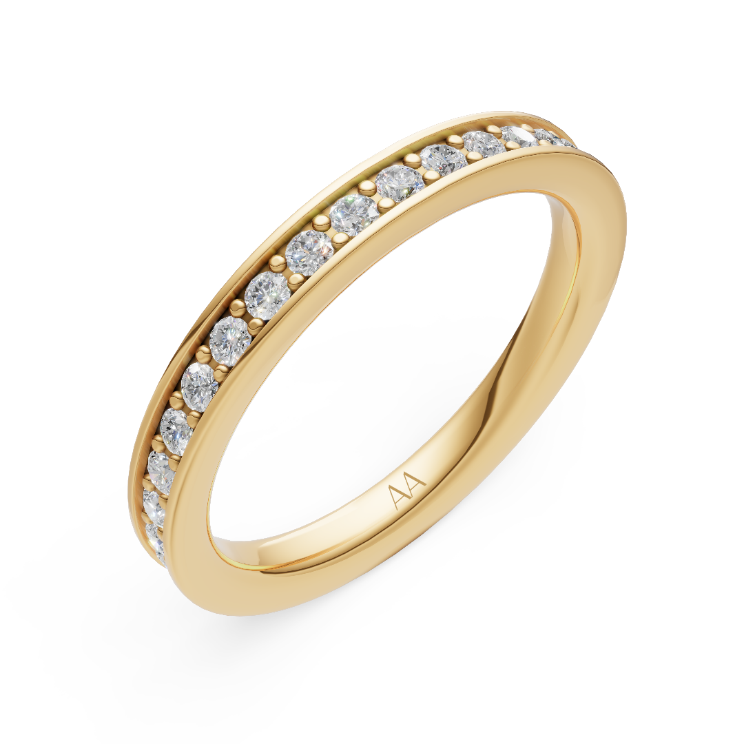 'Luna' One Row Brite-Set Lab Diamond Pavé Wedding Band