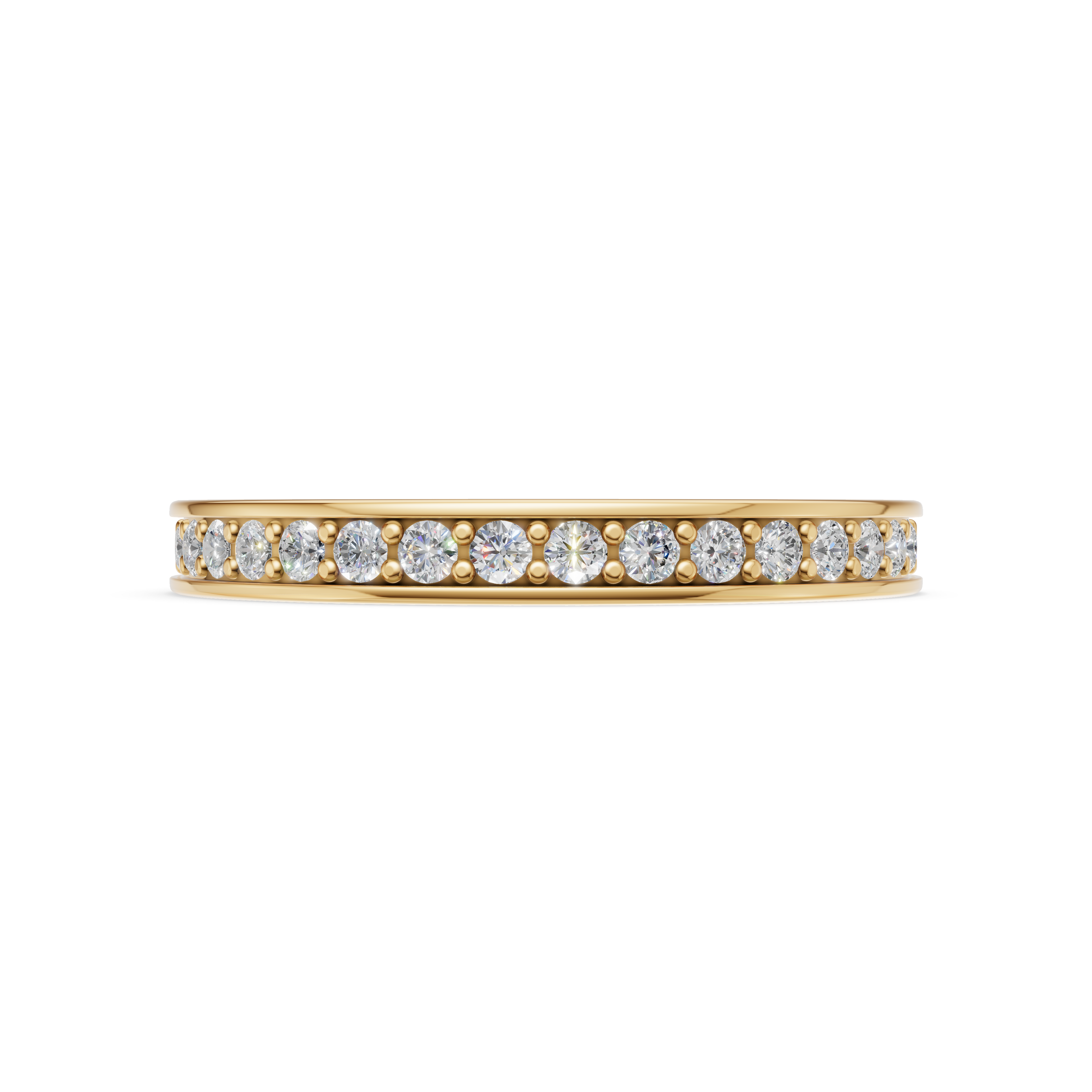 'Luna' One Row Brite-Set Lab Diamond Pavé Wedding Band