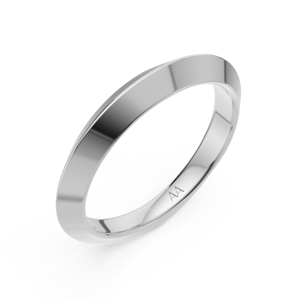 'Juno' knife-edge High Polish Wedding Band