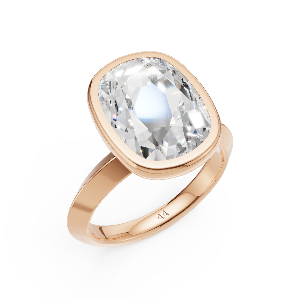 'Juno' Bezel-Set, Knife-Edge Lab Diamond Engagement Ring