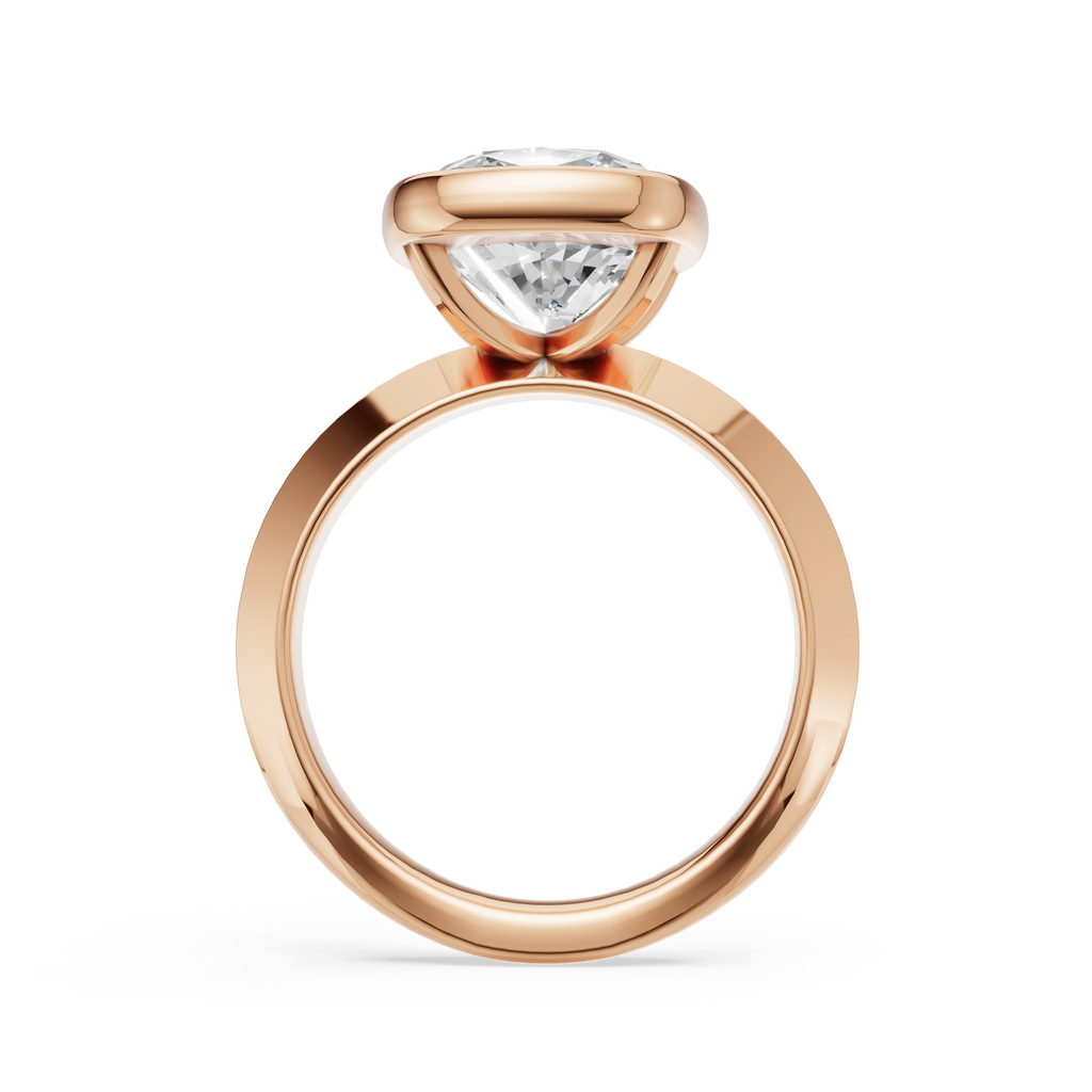 'Juno' Bezel-Set, Knife-Edge Lab Diamond Engagement Ring
