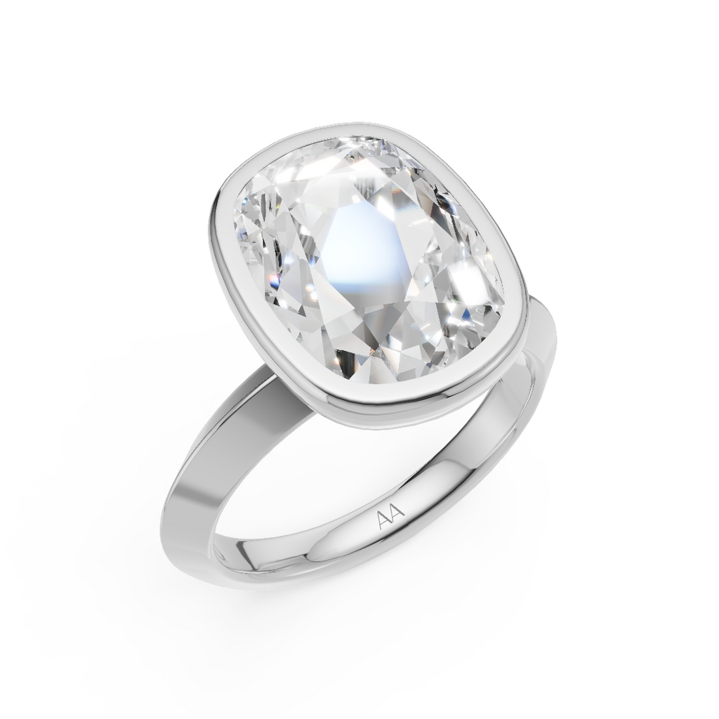 'Juno' Bezel-Set, Knife-Edge Lab Diamond Engagement Ring