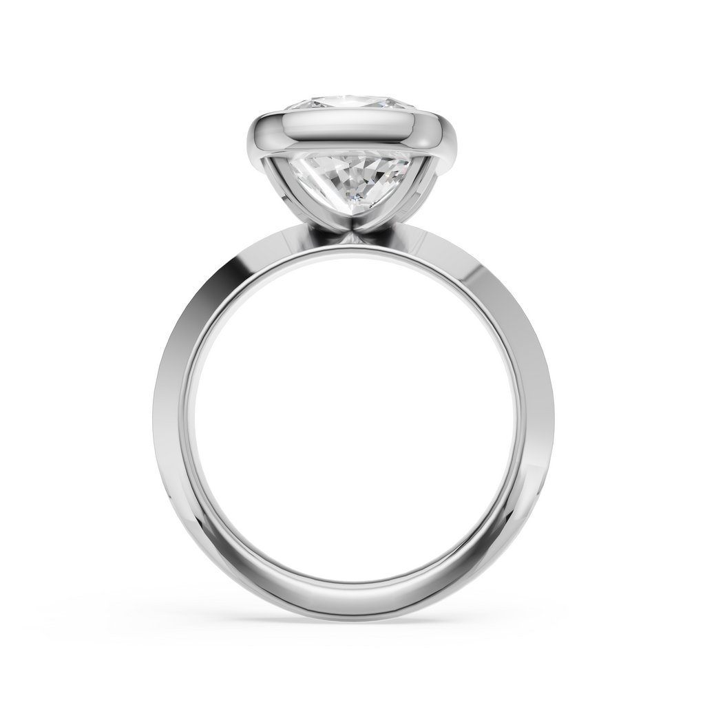 'Juno' Bezel-Set, Knife-Edge Lab Diamond Engagement Ring