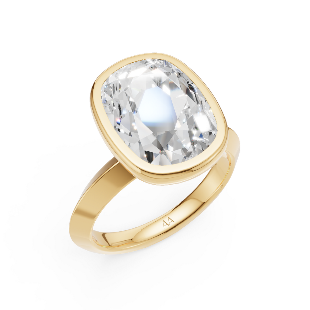 'Juno' Bezel-Set, Knife-Edge Lab Diamond Engagement Ring