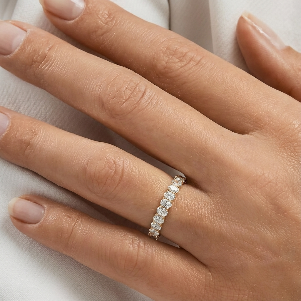 'Muse III' Oval Cut Lab Diamond Eternity Band