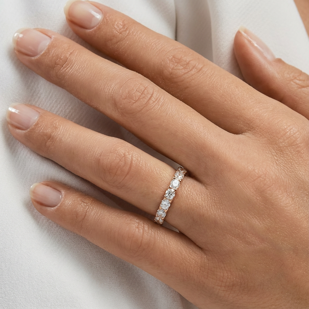 'Muse V' East-West Oval Cut Lab Diamond Eternity Band