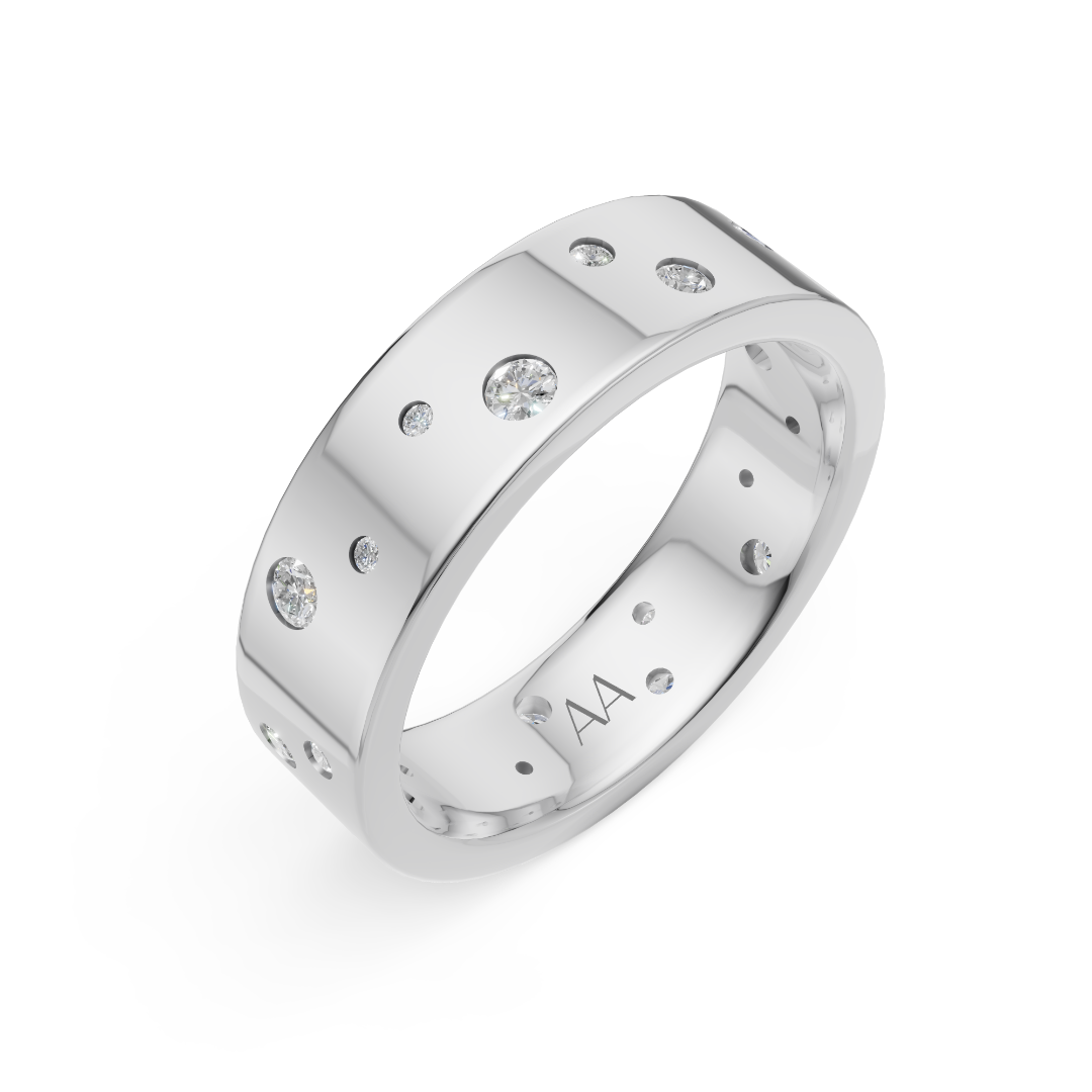 'Maximus' Lab Diamond High Polished Mens Band