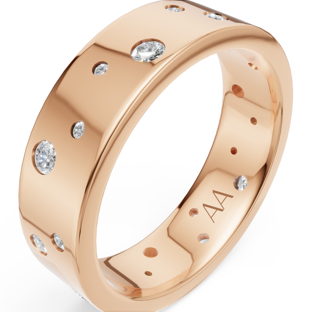 'Maximus' Lab Diamond High Polished Mens Band