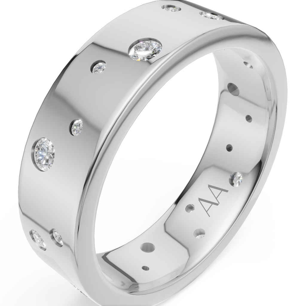 'Maximus' Lab Diamond High Polished Mens Band