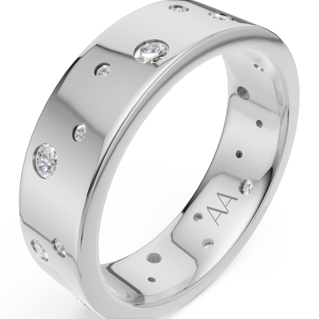 'Maximus' Lab Diamond High Polished Mens Band