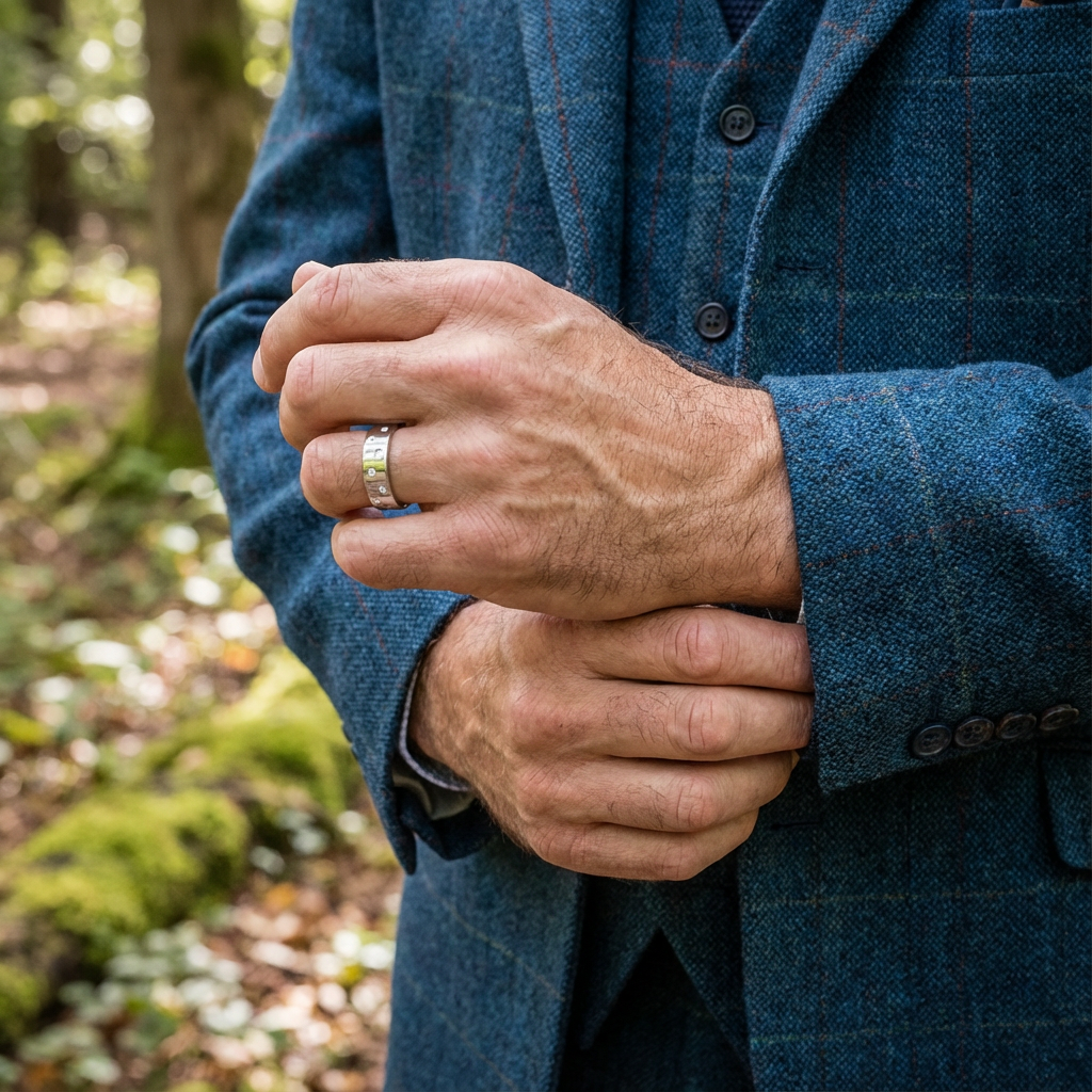 'Maximus' Lab Diamond High Polished Mens Band