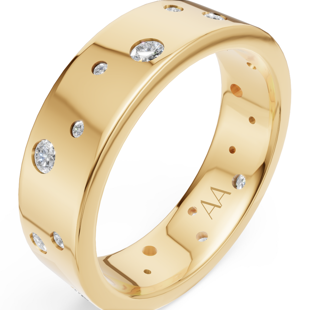 'Maximus' Lab Diamond High Polished Mens Band