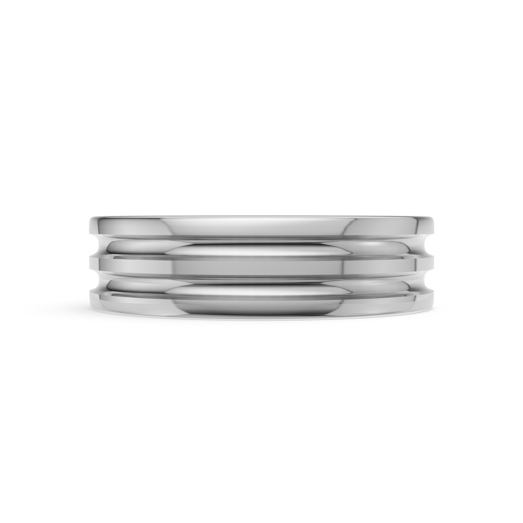 'Augustus' Fluted High Polished Mens Band