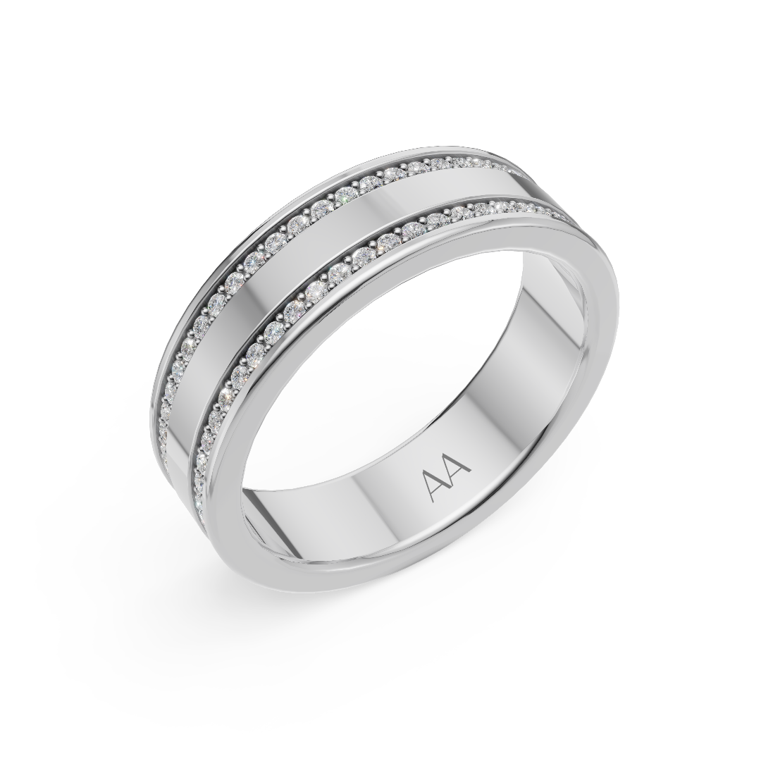 'Leo' Lab Diamond High Polished Mens Band