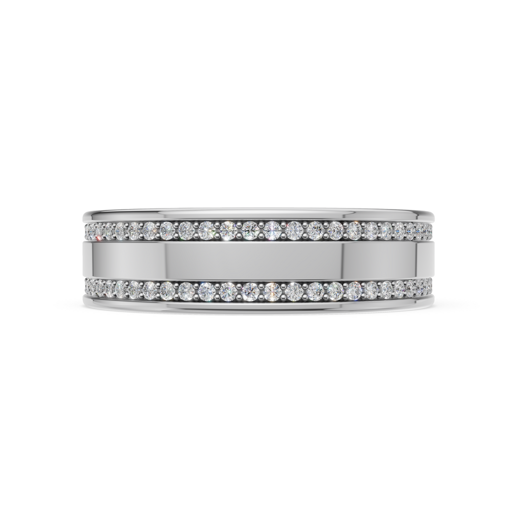 'Leo' Lab Diamond High Polished Mens Band