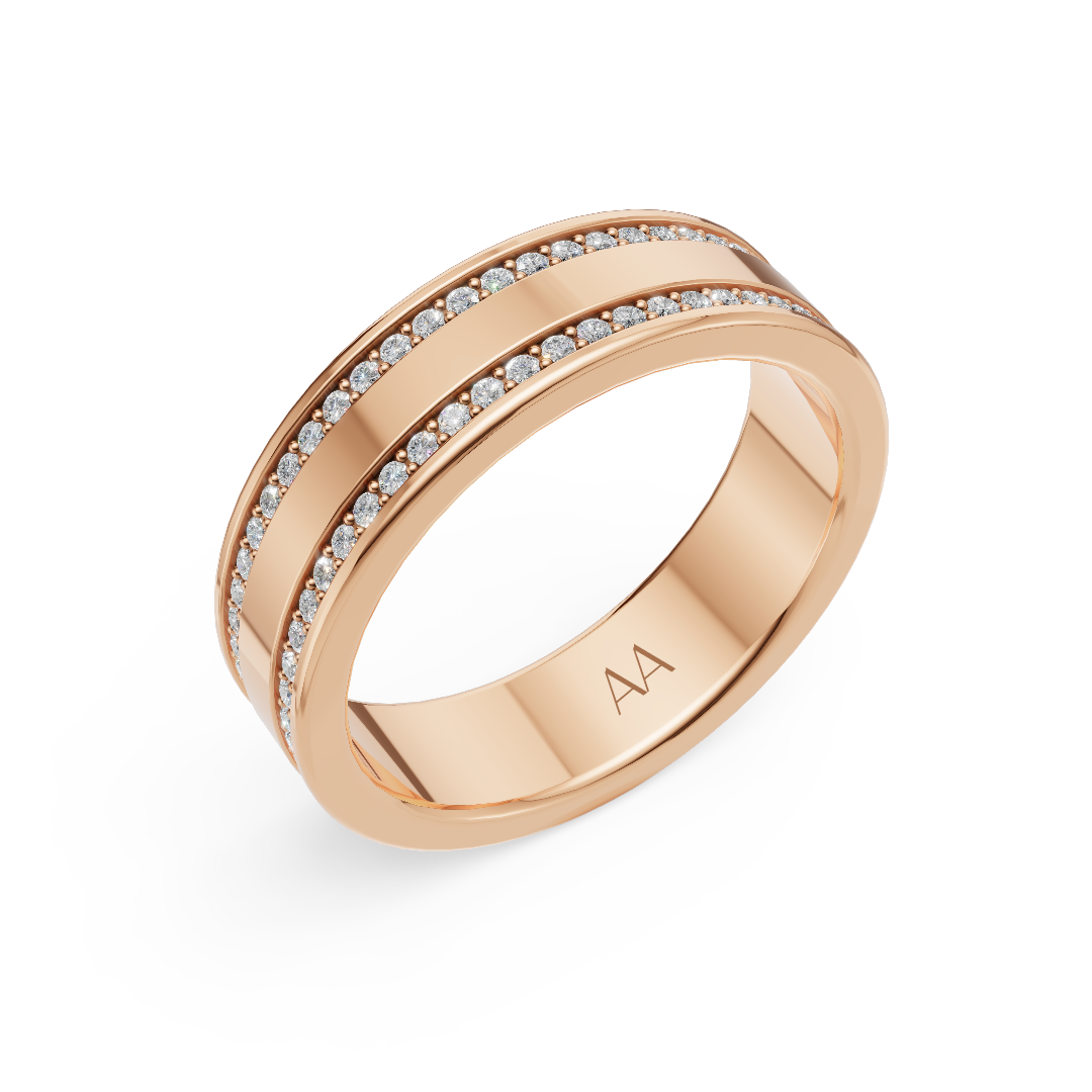 'Leo' Lab Diamond High Polished Mens Band