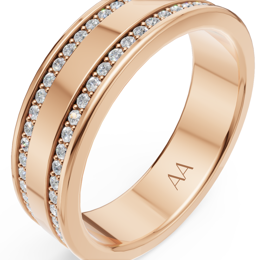 'Leo' Lab Diamond High Polished Mens Band