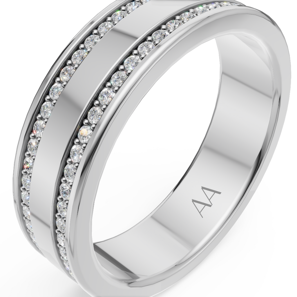 'Leo' Lab Diamond High Polished Mens Band