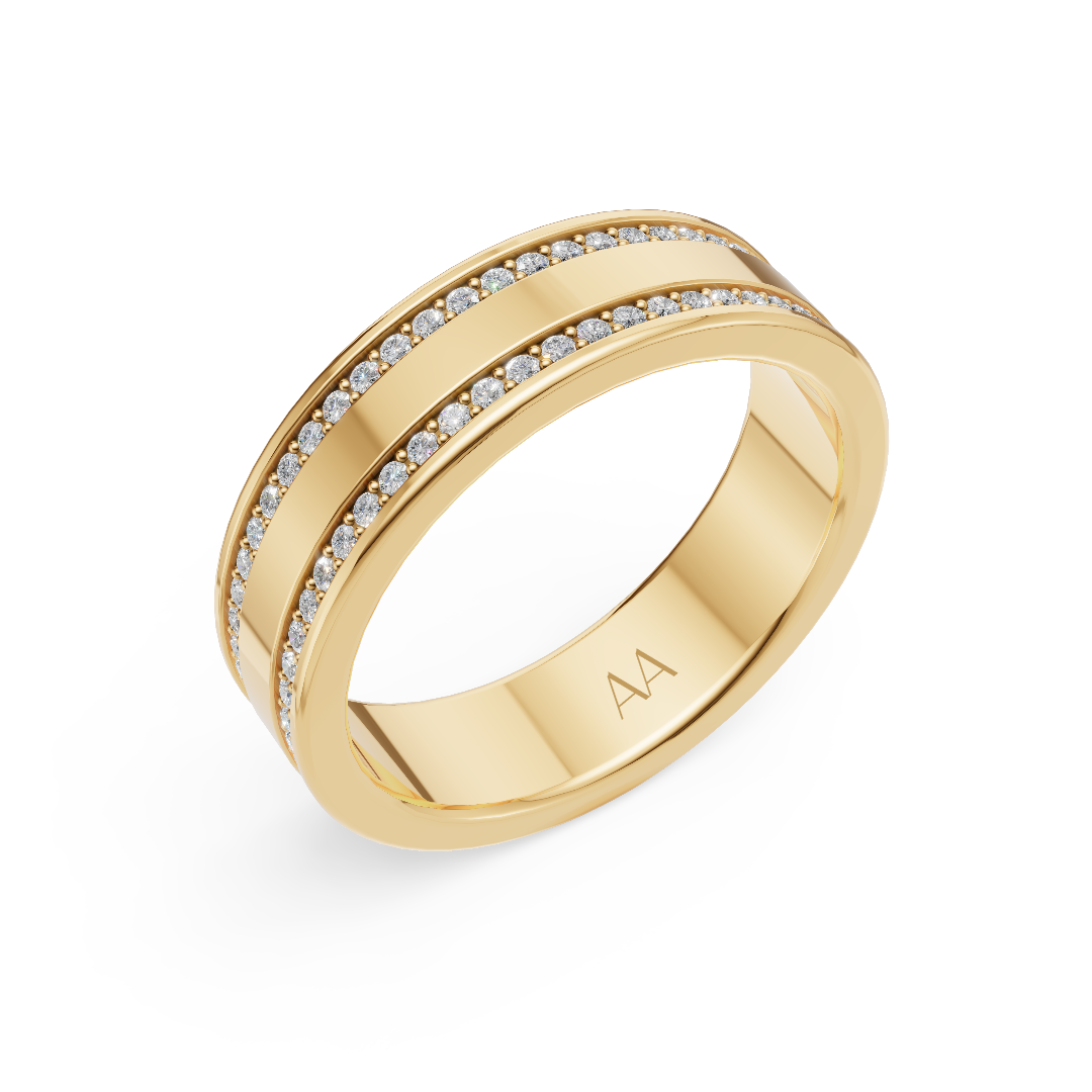 'Leo' Lab Diamond High Polished Mens Band