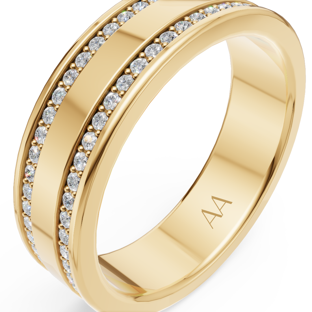 'Leo' Lab Diamond High Polished Mens Band