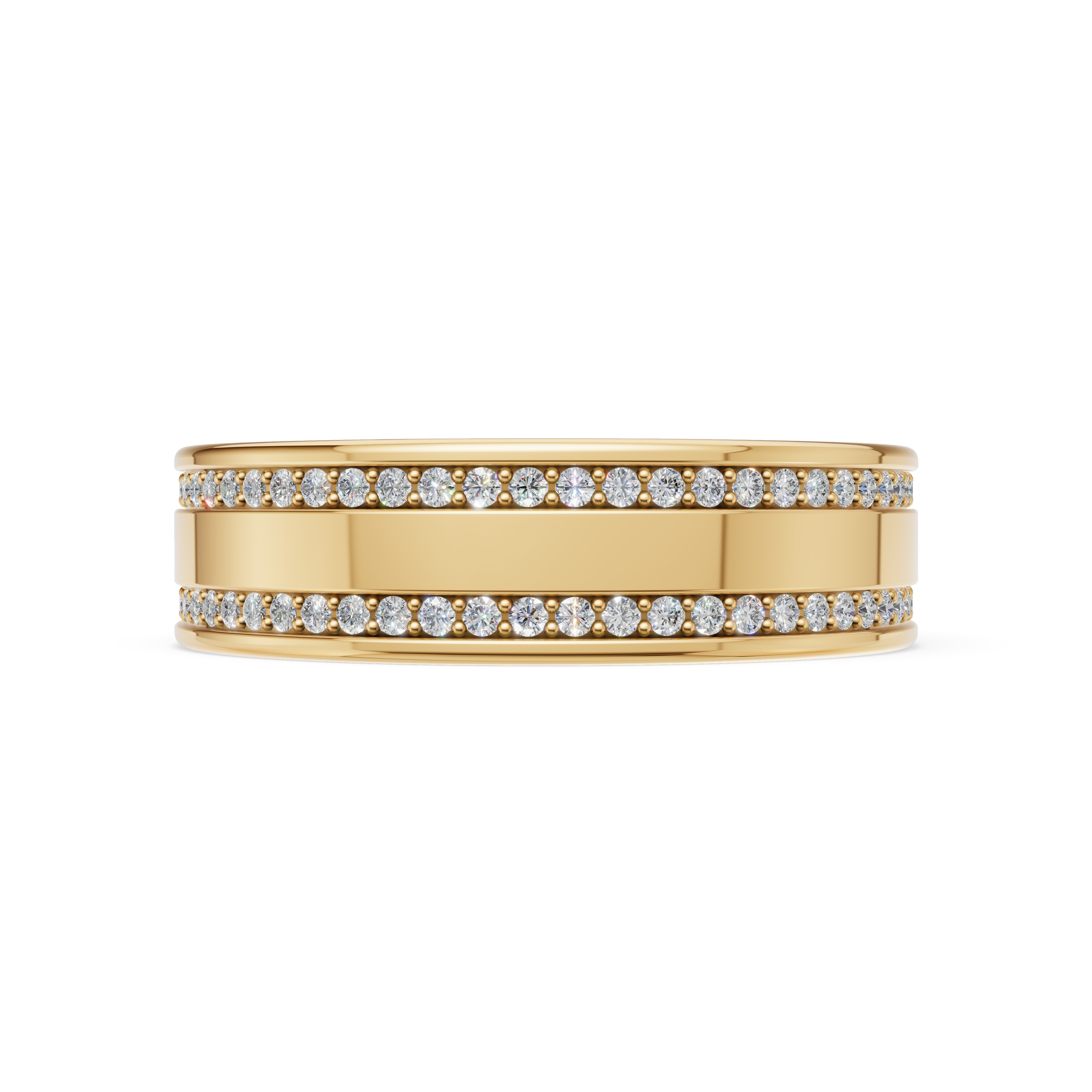 'Leo' Lab Diamond High Polished Mens Band