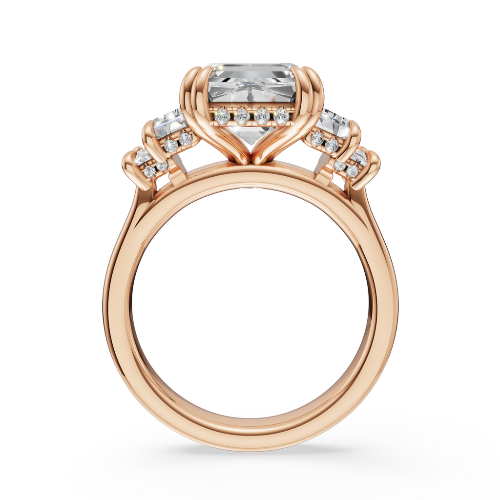 'Andromeda' Emerald Cut, Five Stone Lab Diamond Engagement Ring