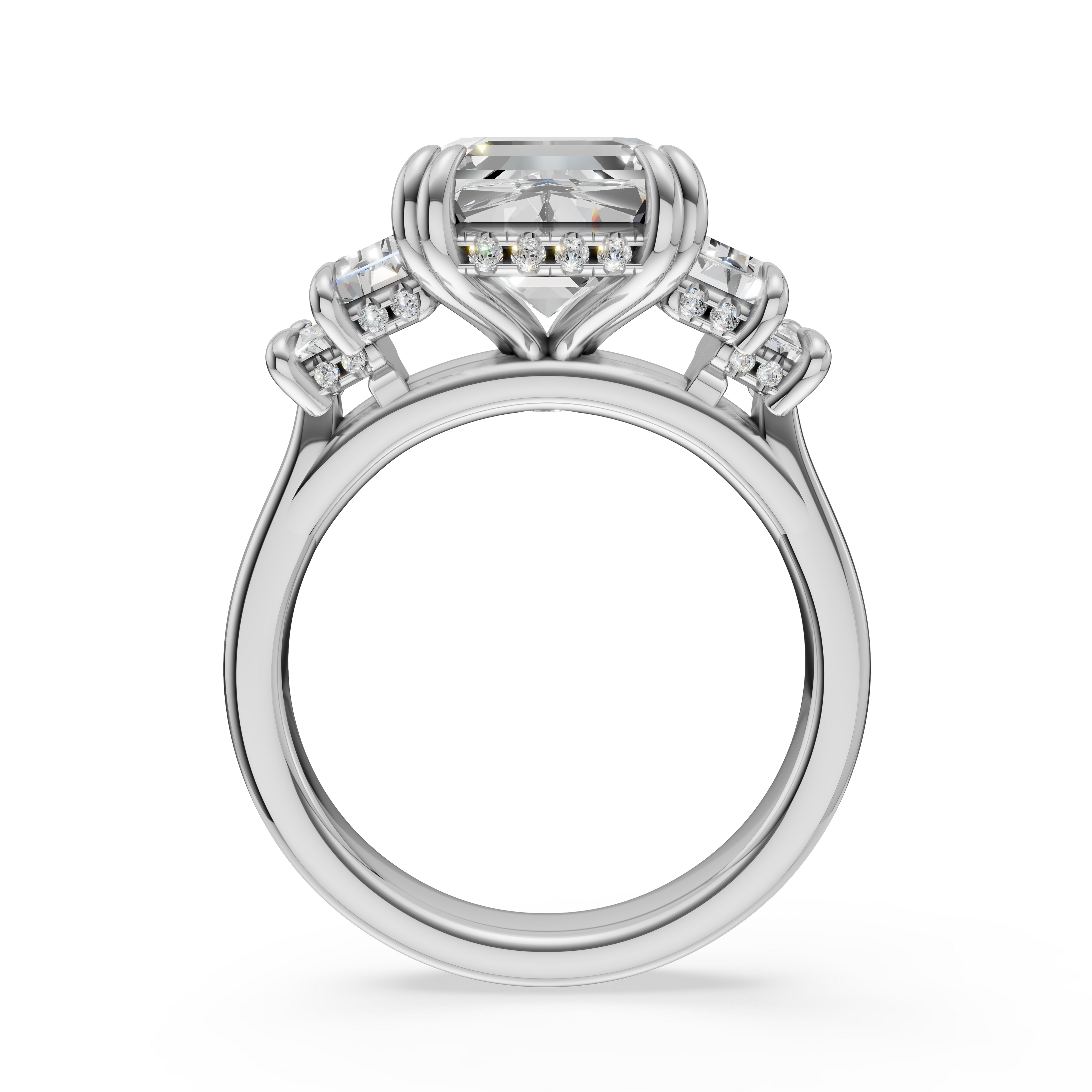 'Andromeda' Emerald Cut, Five Stone Lab Diamond Engagement Ring