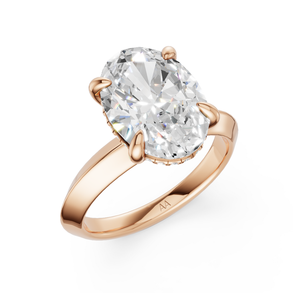 'Eros' Knife-Edge, High Polish Solitaire Lab Diamond Engagement Ring
