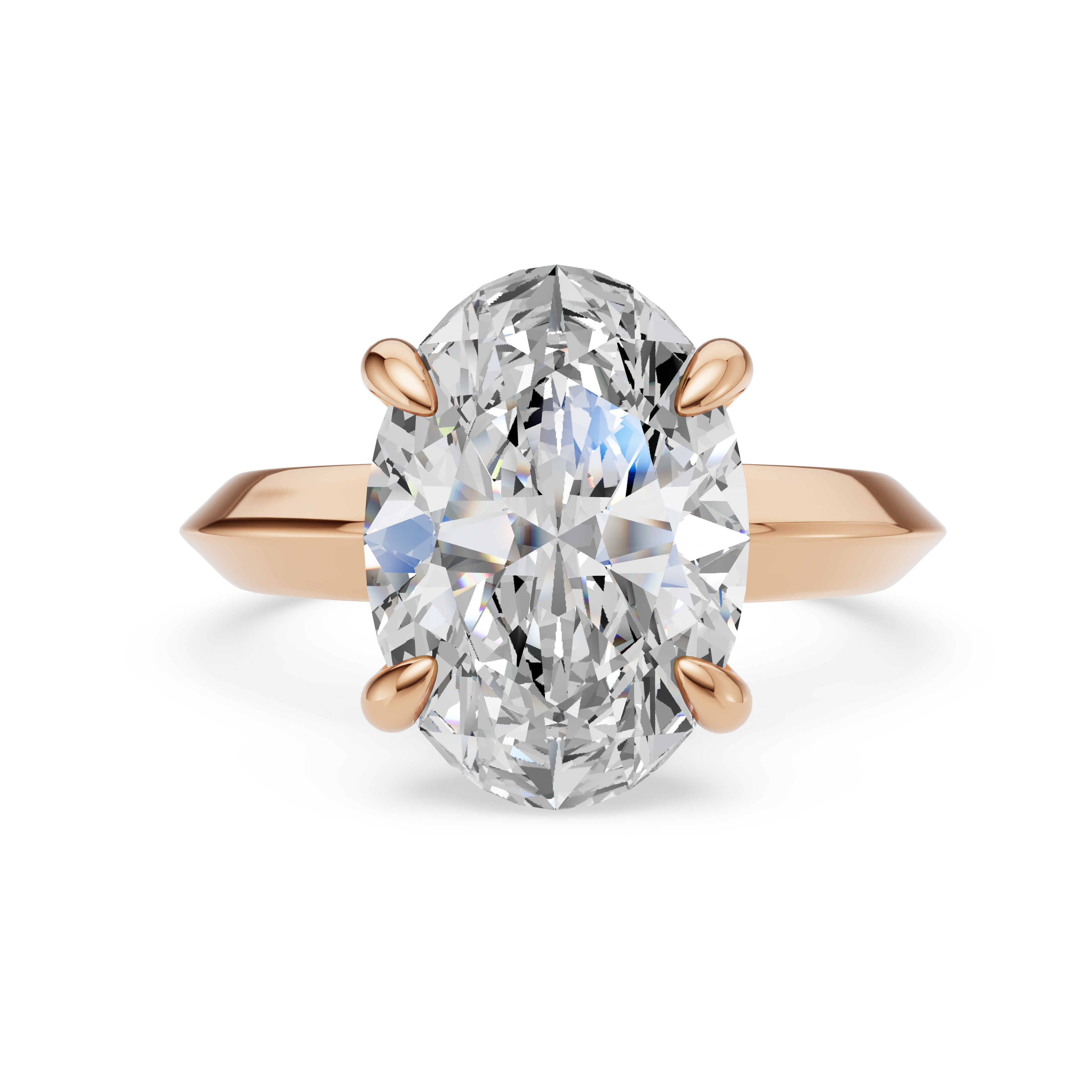 'Eros' Knife-Edge, High Polish Solitaire Lab Diamond Engagement Ring