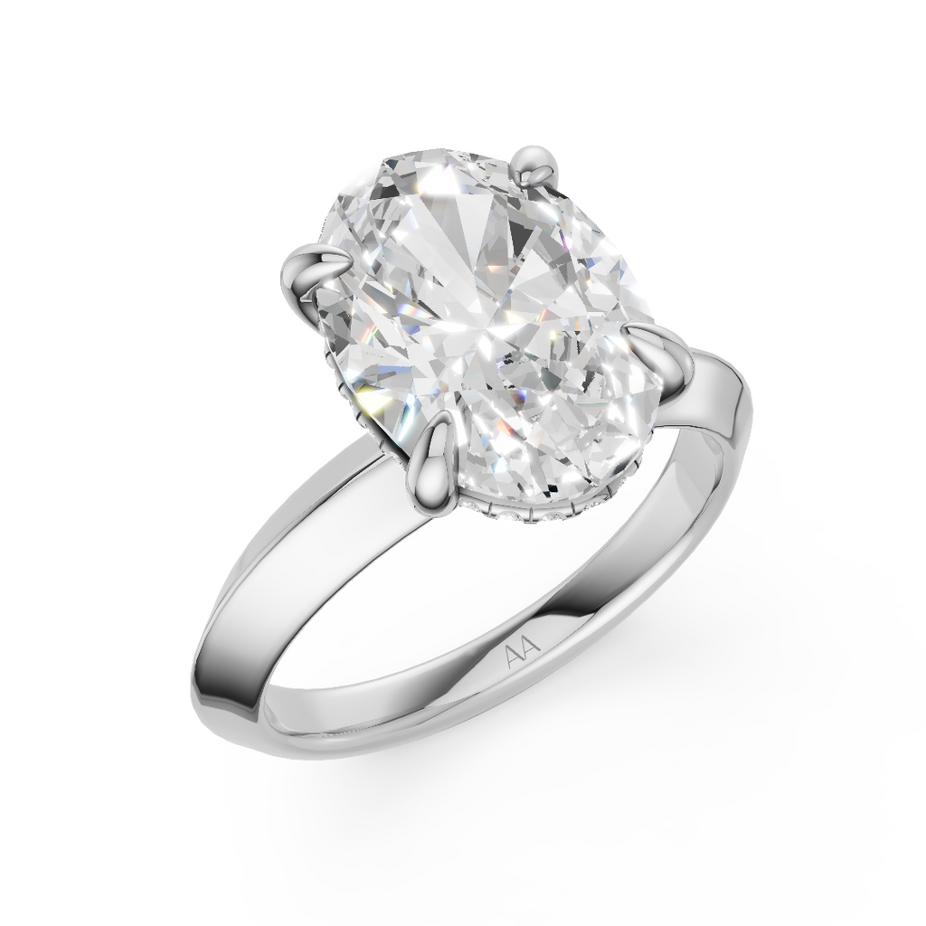 'Eros' Knife-Edge, High Polish Solitaire Lab Diamond Engagement Ring