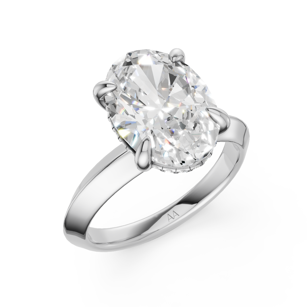 'Eros' Knife-Edge, High Polish Solitaire Lab Diamond Engagement Ring